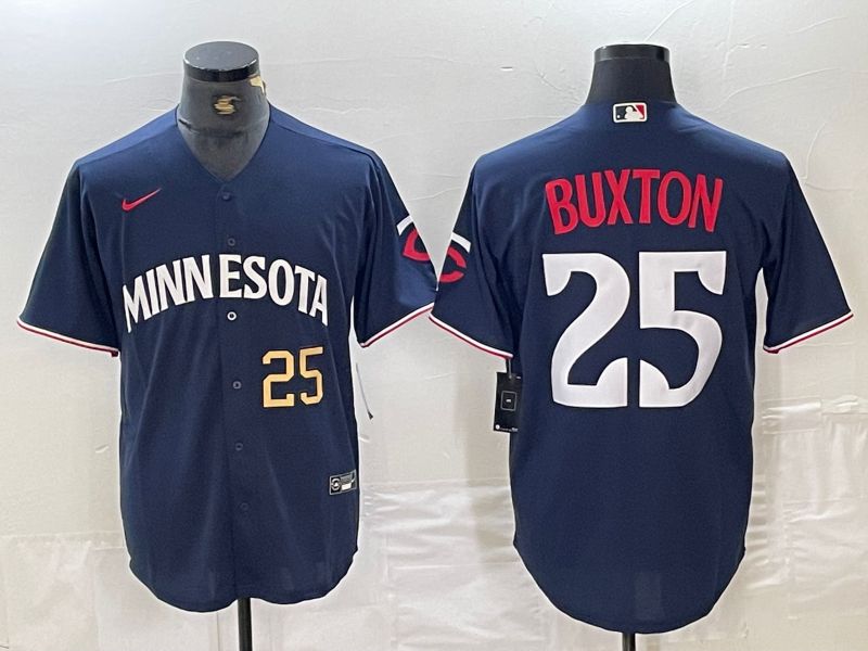 Men Minnesota Twins #25 Buxton Blue 2024 Nike Game MLB Jersey style 2->->